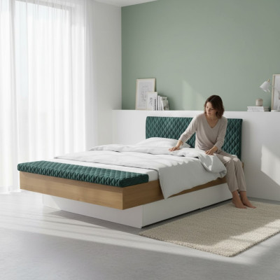 Conception de lits de haute qualité Lits doubles pour hôtel Mobilier en bois royal en bois massif