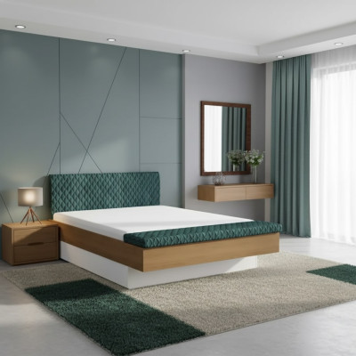 Conception de lits de haute qualité Lits doubles pour hôtel Mobilier en bois royal en bois massif