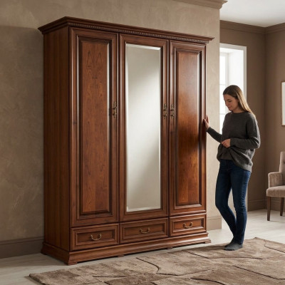 Garde-robe Chambre Armoire Garde-robe en bois de style antique Armoires baroques
