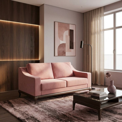 Canapé moderne 2 places Salon Design Mobilier Style Moderne Luxe rose nouveau