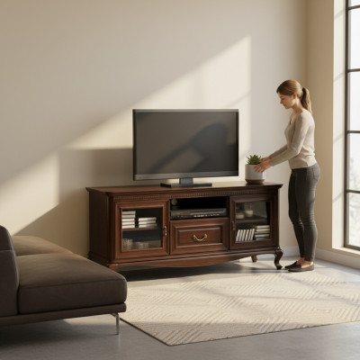 Meuble TV du salon, Meuble TV moderne, Armoire en bois massif, Mobilier
