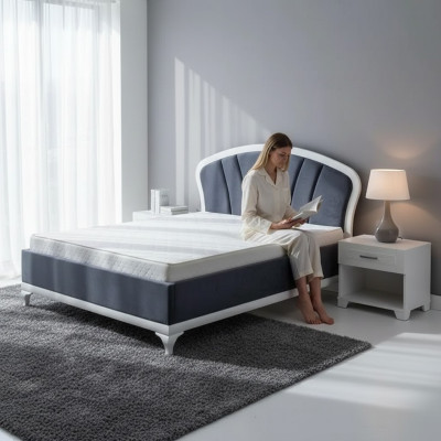 Lit moderne Lits de luxe Mobilier d'hôtel Textile de chambre 180x200cm