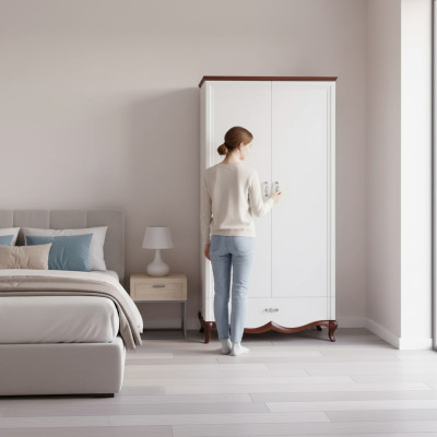 Armoire Armoires Vêtements Étagère Rangement Armoire en Bois Mobilier de Garde-robe