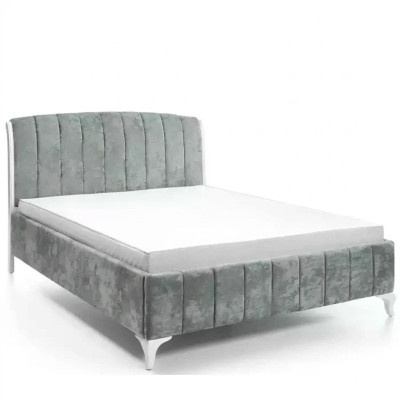Lits de luxe Chambre grise Lit double Lit en bois Cadre de lit Lit