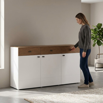 Commode Armoire de luxe Salon Bois Design Buffet Meuble Commode