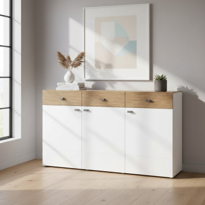 Commode Armoire de luxe Salon Bois Design Buffet Meuble Commode