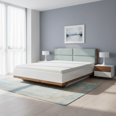 Lit Lit double design de luxe de style moderne Lits en bois de meubles de chambre