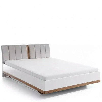 Conception de lit de luxe Lits doubles d'hôtel Mobilier en bois royal Textile