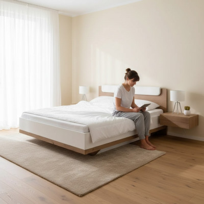 Design de rembourrage de lit  Meubles de luxe  Lits doubles d'hôtel  Lit luxueux blanc
