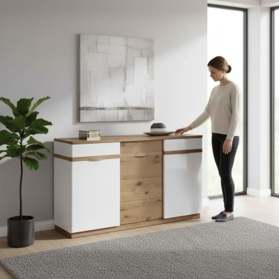Commode avec 6 tiroirs bahut meuble de salon design