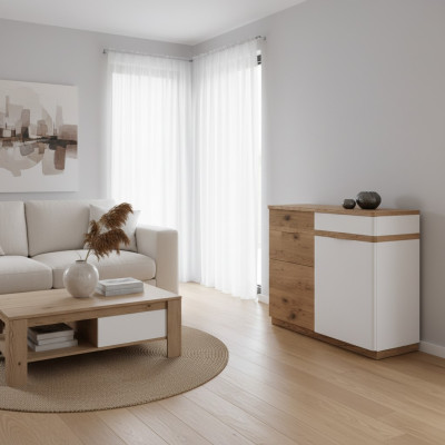 Commode avec 3 tiroirs buffet blanc buffet en bois moderne