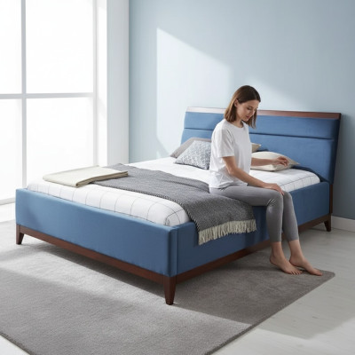 Lit Chambre Mobilier de Luxe en Bleu Couleur Nouveauté pour vos intérieurs