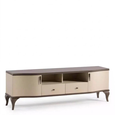 Salle de séjour Mobilier Unité murale Stand tv Étagère murale Bois beige Moderne Buffet