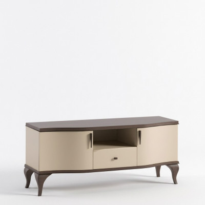 Meuble TV bas pour le salon beige en bois Style moderne buffet
