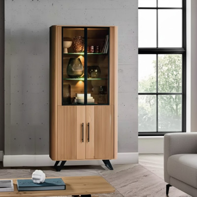 Vitrine Mobilier Salon Armoire beige Vitrine en verre Armoires neuves