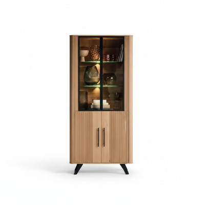 Vitrine Mobilier Salon Armoire beige Vitrine en verre Armoires neuves