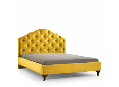 Lit jaune Chesterfield pour les lits de chambre à coucher double luxe lumineux