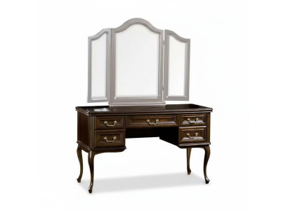 Coiffeuse avec miroir, console de luxe, commode de chambre, style baroque rococo