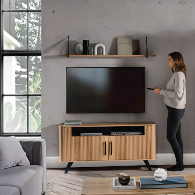 Meuble TV Lowboard Armoire de salon Meuble TV Buffet en bois Armoires de salon Bois