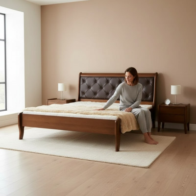 Conception de lit de chambre de luxe Lits d'hôtel doubles pour l'hôtellerie Chesterfield