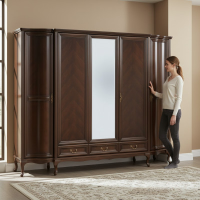 Garde-robe Chambre Armoire en bois Armoire Style Art déco Armoires baroques