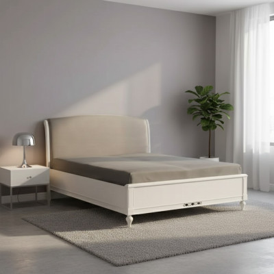 Lit design moderne de luxe Lit rembourré Lit en tissu dans la chambre