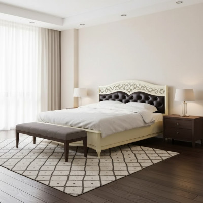 Conception de meubles de lit Lits Lits blancs Lit double Chambre de luxe Bois