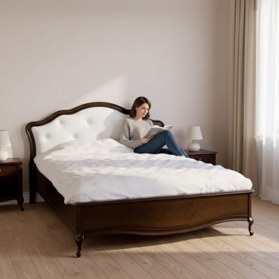 Lit double de luxe marron au design moderne, cadre de lit et lits à cadre de lit