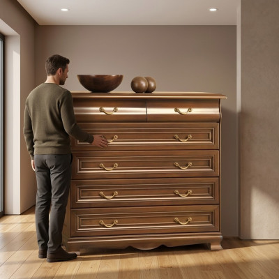 Tiroirs Commode Bois massif Armoire Chêne Bois massif Commodes Buffet neuf
