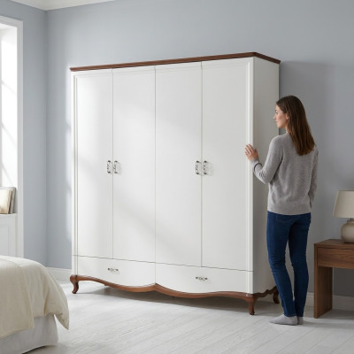 Meuble de garde-robe Vêtements Portemanteau Bois neuf Luxe Armoire à vêtements Design