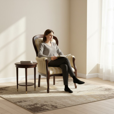 Fauteuil de luxe Salon Fauteuil en textile Design classique Rembourrage