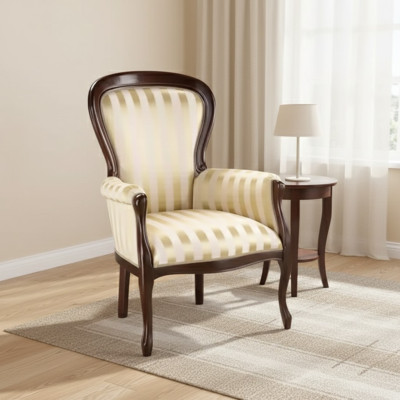 Fauteuil de luxe Salon Fauteuil en textile Design classique Rembourrage
