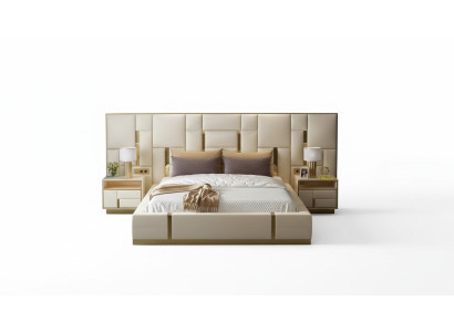 Ensemble de mobilier de chambre complet 3 pièces. Tables de chevet Mobilier design Lits