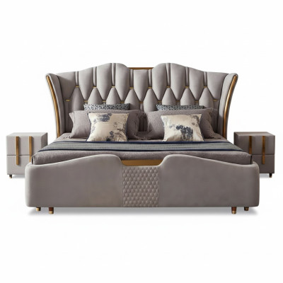 Lit Chesterfield - Conception de garniture de lit - Lits doubles de luxe d'hôtel - Nouveaux lits de luxe d'hôtel