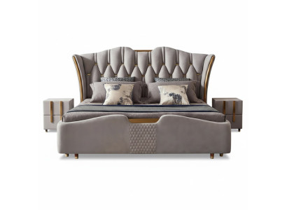 Lit Chesterfield - Conception de garniture de lit - Lits doubles de luxe d'hôtel - Nouveaux lits de luxe d'hôtel