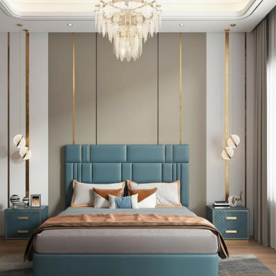 Luxe Chambre à coucher Lit design Rembourrage Lits doubles Mobilier d'hôtel 180x200