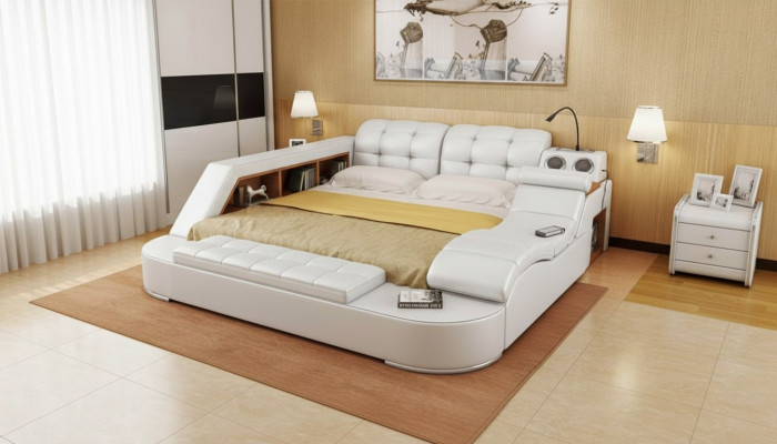 Chesterfield Double Luxury Design Bed 180x200 Multifunction sbett neuf