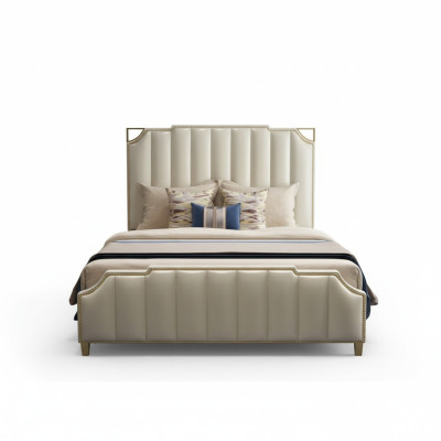 Conception de lit Lit double Lits de luxe Rembourrage de lit Meubles de chambre à coucher 180x200
