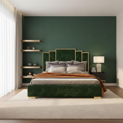 Design Lit Textile Lits de Luxe Moderne Chambre Hôtel Sommeil Châssis 180x200
