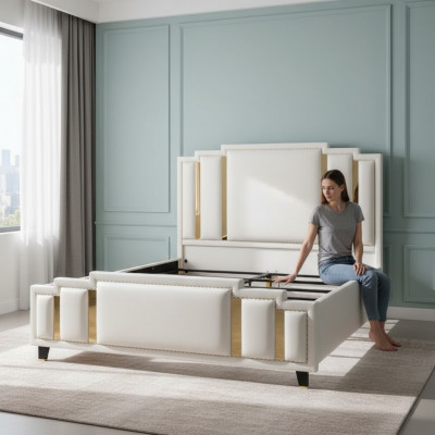 Revêtement de lit en cuir Design Luxueux Double Chambres d'hôtel pour dormir