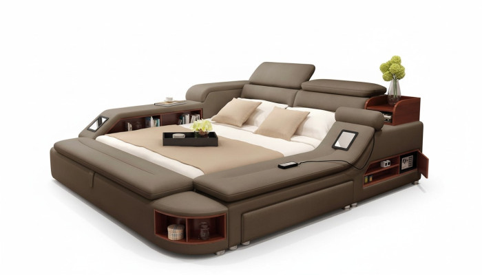 Lit multifonction Lits doubles Lit moderne Cadre de lit Lits 180x200cm