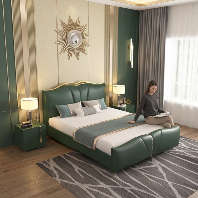 Lit double design Chambre à coucher Mobilier Ensemble de 3 pièces Lits Tables de chevet complètes
