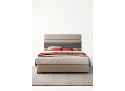Lit design moderne de luxe avec rembourrage en tissu textile.