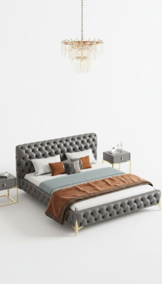Lit Chesterfield Design d'ameublement Luxe Double Lits d'hôtel Lit d'hôtel de luxe nouveau