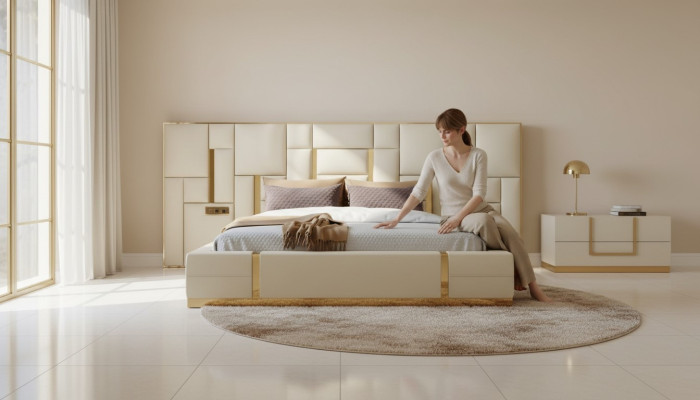 Conception Ensembles De Chambre Lit Moderne Hôtel De Luxe Lits Mobilier