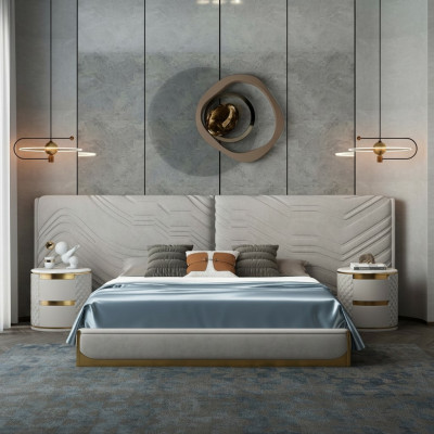 Conception de rembourrage de lit doubles de luxueux lits d'hôtel de luxe de lits d'hôtel de luxe de meubles