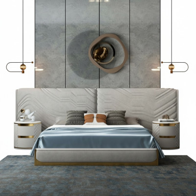 Conception de rembourrage de lit doubles de luxueux lits d'hôtel de luxe de lits d'hôtel de luxe de meubles