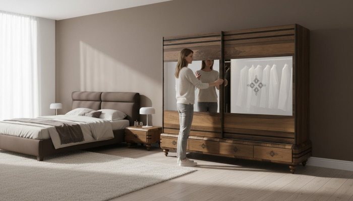 Armoire moderne Armoire de luxe Armoires en bois Chambre marron