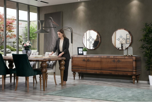 Classique s Buffet Marron Designer Mobilier de luxe en bois Commode Meubles