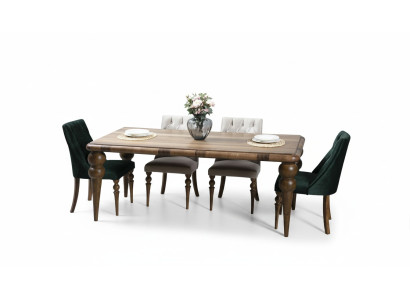 Salle à manger Mobilier Ensemble de luxe Table à manger 4x Chaises Design moderne Style bois
